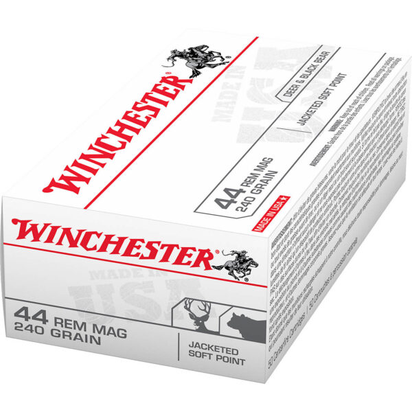Winchester USA Jacketed Soft Point .44 Remington Magnum 240-Grain Handgun Ammunition
