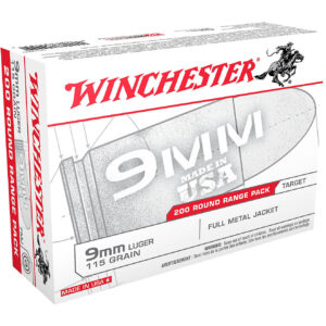 Winchester 9mm 115-Grain FMJ 200-round Centerfire Pistol Ammunition