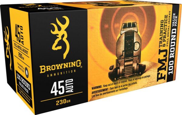 Browning Full metal Jacket Brass Cased.45 ACP 230-Grain Pistol Ammunition